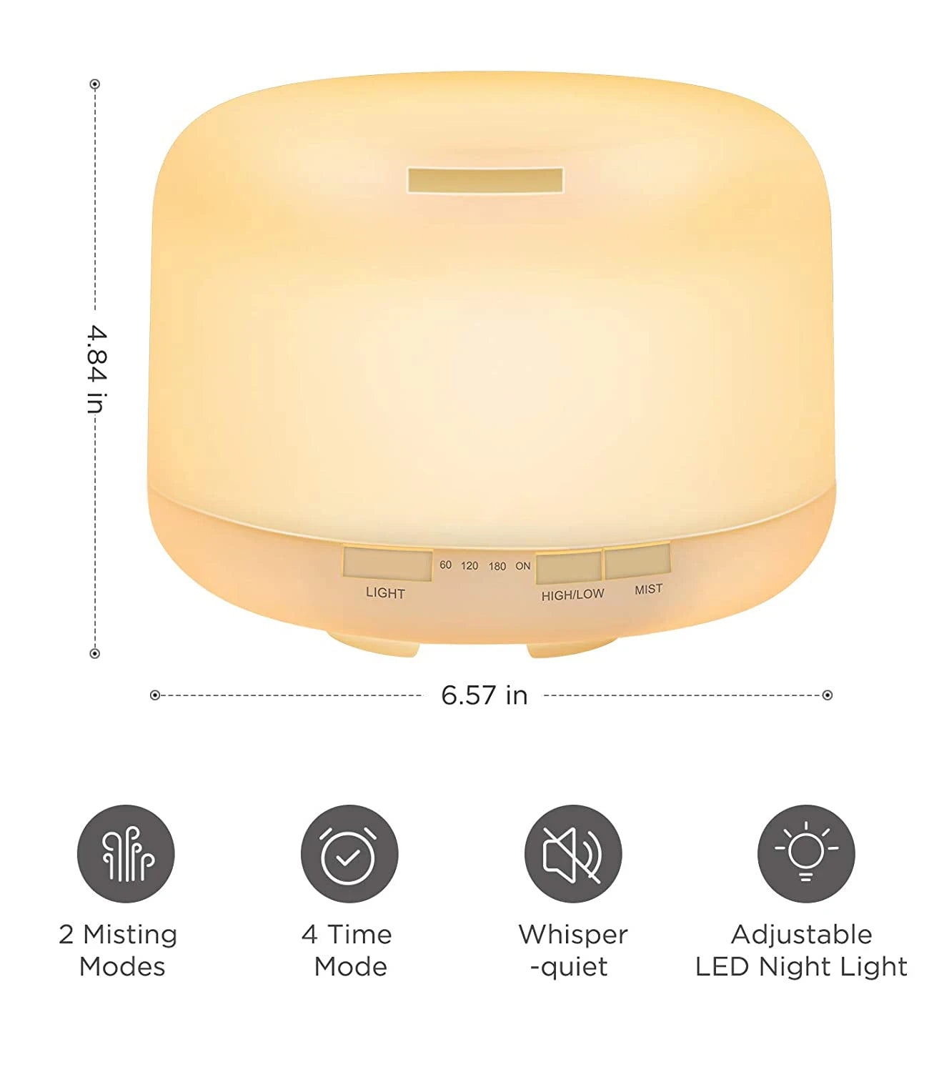 Fangin 500ML Air Humidifier USB Aroma Diffuser With 7 LED Lights
