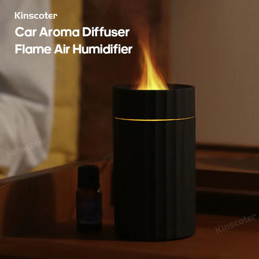 Flame Aroma Diffuser Car Air Humidifier Essential Oil Air Freshener