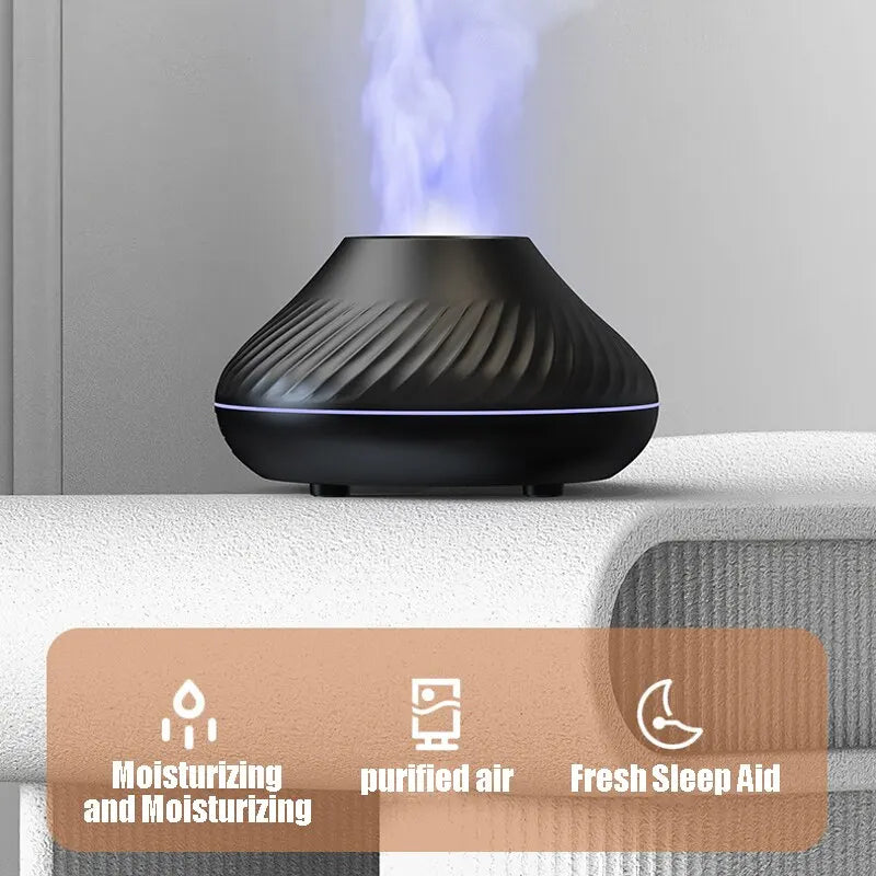 Flame Aromatherapy Humidifier Nordic Desktop Home Style Atmosphere Light High Fog Quiet Small Space and Saving. - Aromatherapy Humidifier