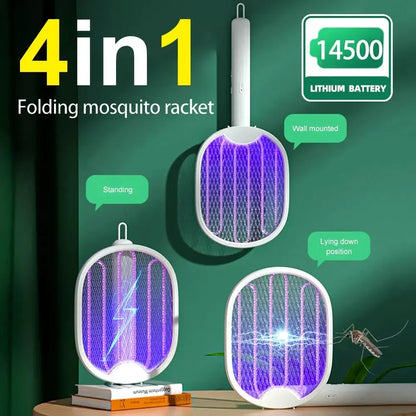 Foldable Electric Mosquito Killer Fly Swatter TrapBug Zapper 3000V