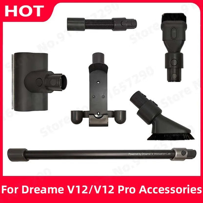 - Dreame V12/V12 Pro Hose
- Two in one brush mite removal brush
- Soft Hair Brush
- Storage Rack Base
- Extension Rod Accessories