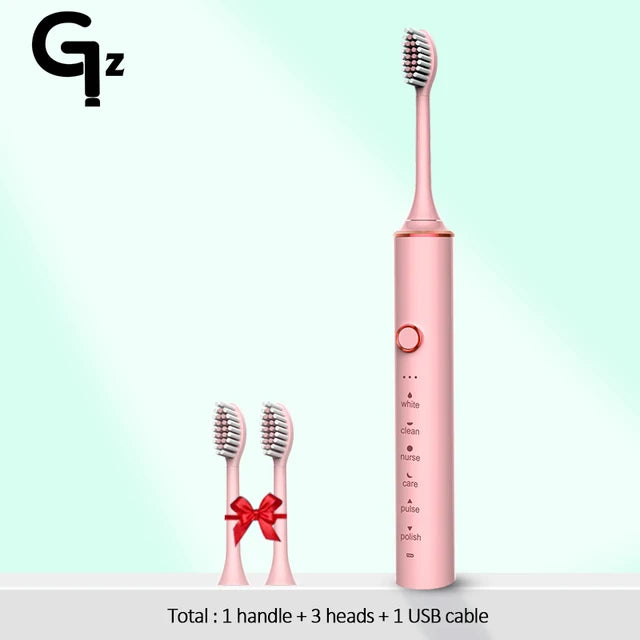 GeZhou Sonic Electric Toothbrush Adult Timer Teeth Whitening Brush 16 Mode USB Rechargeable Tooth Brushes Replacement Heads Gift. 
Toothbrush with Timer and Whitening Brush.