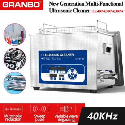 Granbo Ultrasonic Cleaner Machine 15L 500W Intelligent Sweep Cleaning