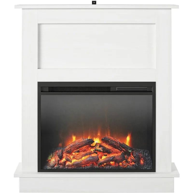 HAOYUNMA Fireplace with Mantel, White Electric Heater