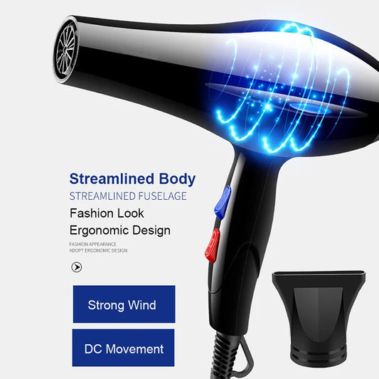 Hair Dryer 2200W Professional Powerful Hair Dryer Fast Heating Hot And Cold Adjustment Ionic Air Blow Dryer with Air Collecting.