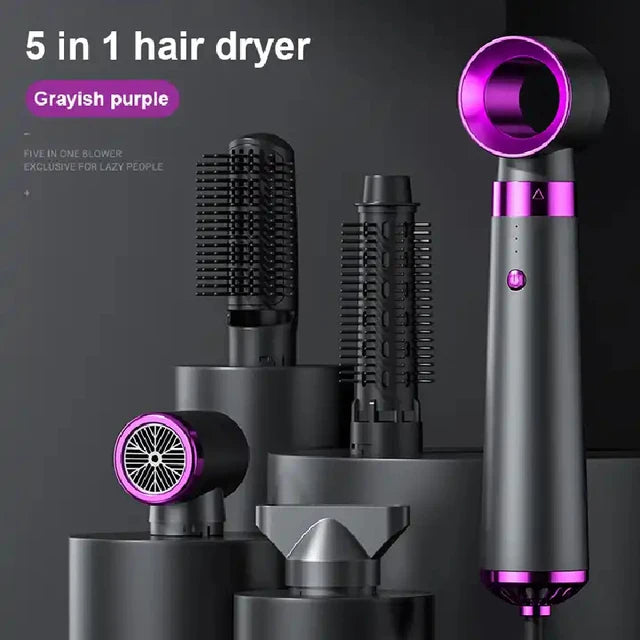 Hair Dryer 5 in 1 Multifunctional Electric Comb Negative Ion StraightComb Curling Iron Detachable Bruening Brush