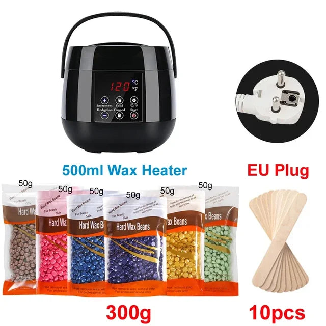 Wax Heater Machine with Wax Beans Kit 500ml Warmer Wax-melt Depilatory Epilator Waxing Paraffin Heater