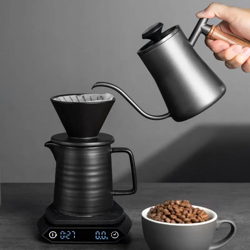 Hand brewed 450ml sharing coffee pot
V60 Ceramic Filter Cup
Thermometer
Electric bean grinder
100piece paper
Timing scale