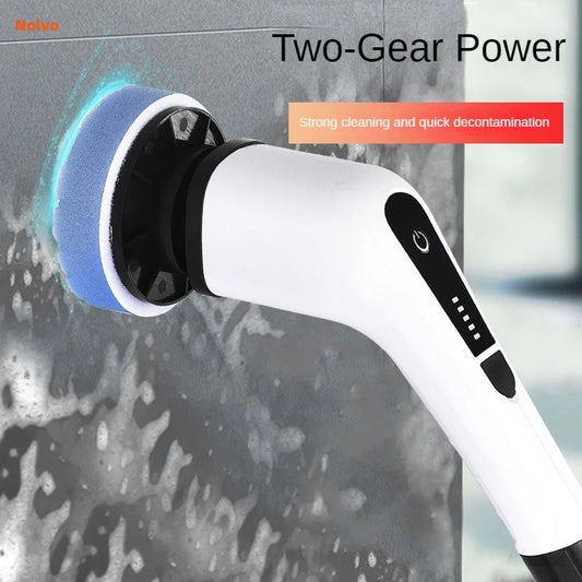 Handheld Wireless Electric Spin Scrubber with 7 Replacement Brush Heads