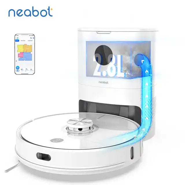 Electric Robotic Vacuum Cleaner Mop 2700Pa Suction Hard Floor Sweeping Self Cleaning Robots.