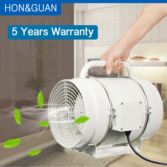 Hon&Guan 8" Inline Duct Fan Portable Mixed Flow Extractor Fan