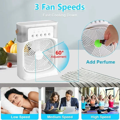 6" Air Conditioner Cooling Fan with 5 Sprays
7-Color Light Portable Fan Air Cooler
Mini Fan Air Humidifier