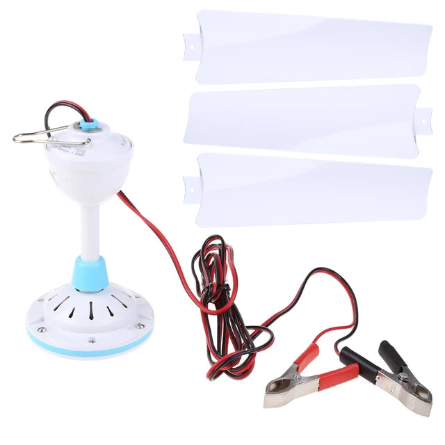 Household 12V Ceiling Fan Air Cooler Hanging Tent Fans Universal with 2.4M Cable