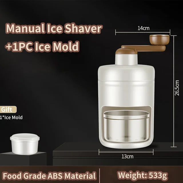 Household Mini Ice Shaver Crusher Snow Cone Portable Manual Crushing Ice Maker DIY Drink Smoothie Ice Block Shredder Machine:
Ice Shaver Crusher Snow Cone Portable Manual Crushing Ice Maker