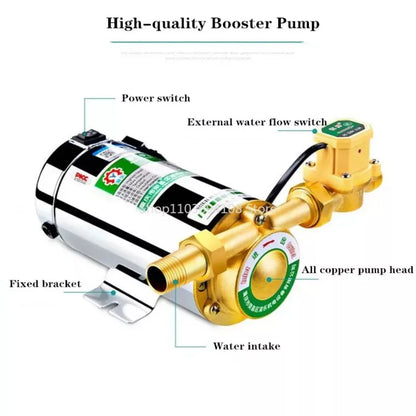 Household Mute Water Supply Pipeline Booster Pump/Heater with Automatic Flow Switch Solar Power 220V: 

1. Household Mute Water Supply Pipeline Booster Pump
2. Heater with Automatic Flow Switch
3. Solar Power 220V