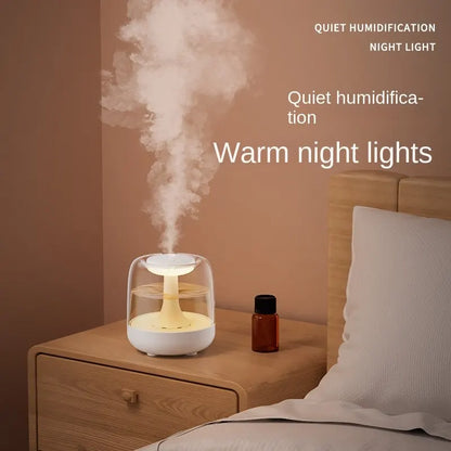 Humidifier 440ml Small Home Aromatherapy Machine 2-in-1 Mute Bedroom Large Capacity Fog Air Purification Mini Night Light