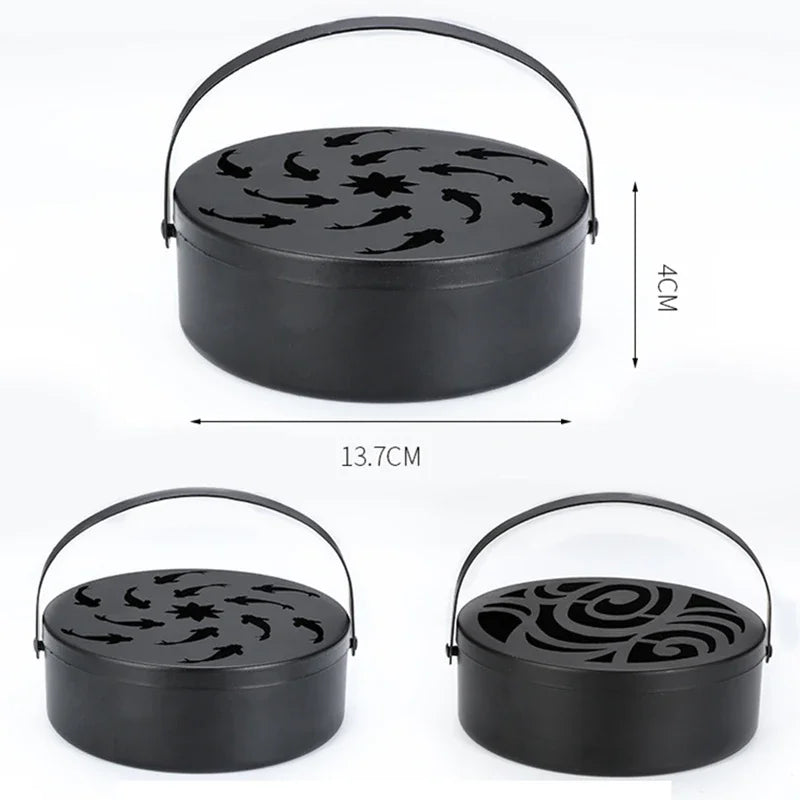 Iron Mosquito Coil Holder with Handle
Hollow Mosquito Coil Box
Home Office Portable Round Incense Burner
Anti-Scald Wrought Box