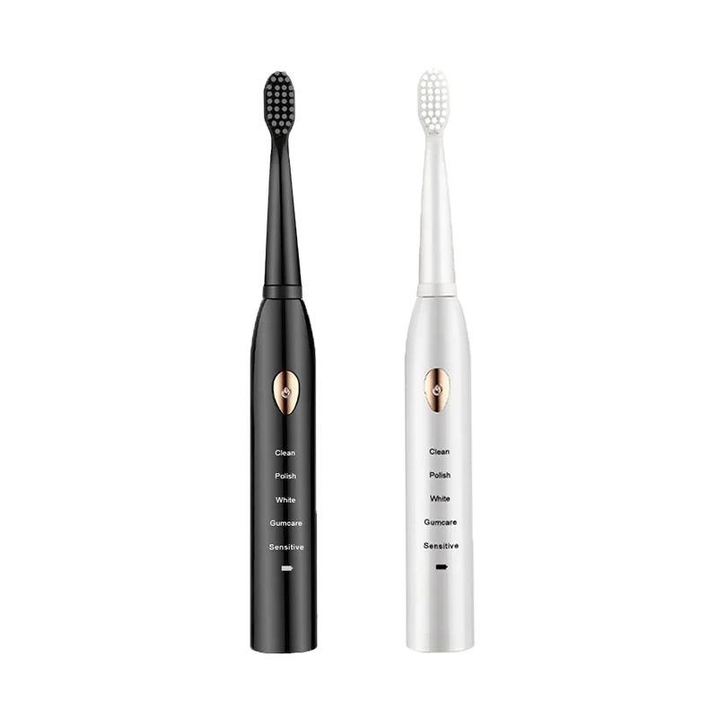 Jianpai Adult Black White Classic Acoustic Electric Toothbrush.