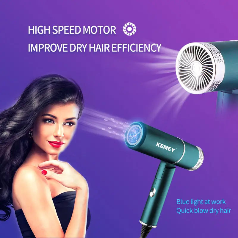 KEMEY Hair Dryer KM-9825 1000w/50hz AC220-240v Light And Handy Green Professional Salon