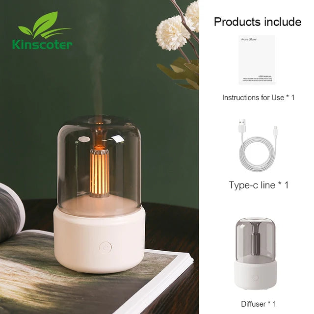 KINSCOTER Portable Mini Aroma Diffuser USB Air Humidifier Essential Oil Night Light
