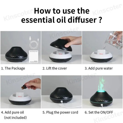 KINSCOTER Volcanic Aroma Diffuser Essential Oil Lamp 130ml