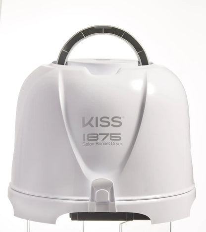 KISS USA Salon Professional Bonnet Ceramic Portable Hair Dryer, 1875 Watts, White.