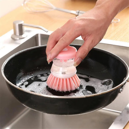 Kitchen Cleaning Brush Pot Dish Brush
Soap Dispenser Long Handle Cleaing Brush