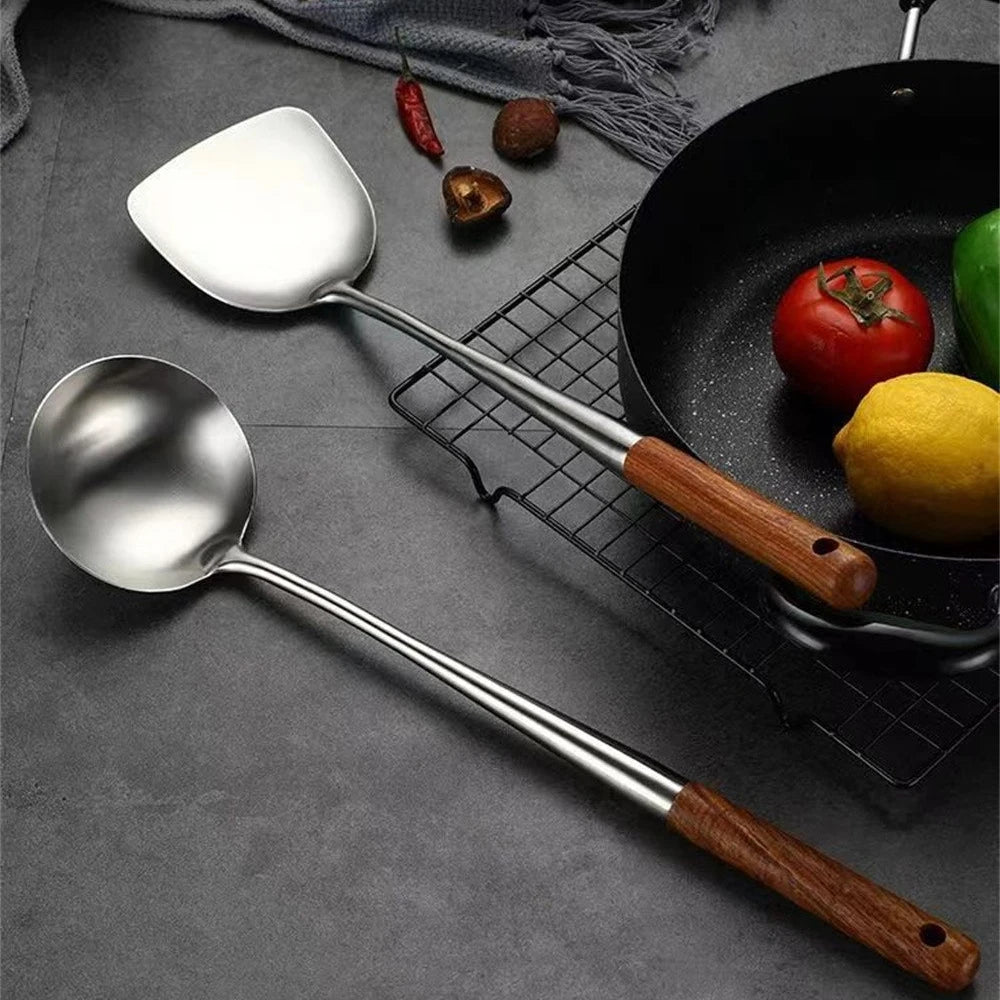 Wok Spatula Iron Tool Set
Stainless Steel Cooking Spatula
Ladle Tool Set for Kitchen