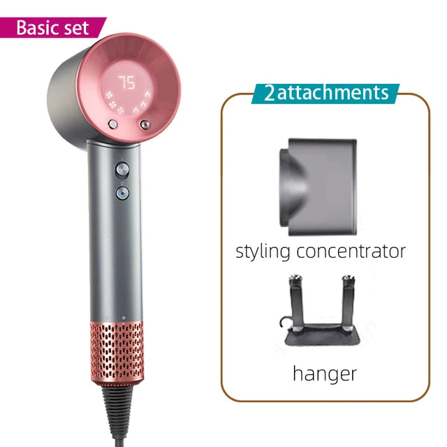 Leafless Hair Dryer Professional Blow Dryer Ionic Hair Dryer LED Display