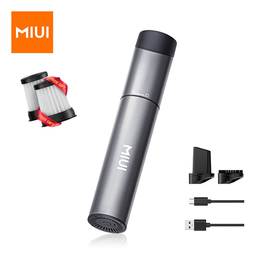 MIUI Cordless Handheld Vacuum Cleaner Portable USB Rechargeable Car Vacuum 2-Suction Power Mini & Cool Model-X (Aluminum Alloy) - 70 characters