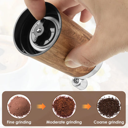 Manual Coffee Bean Grinder with Ceramic Burr Portable Hand Grinder