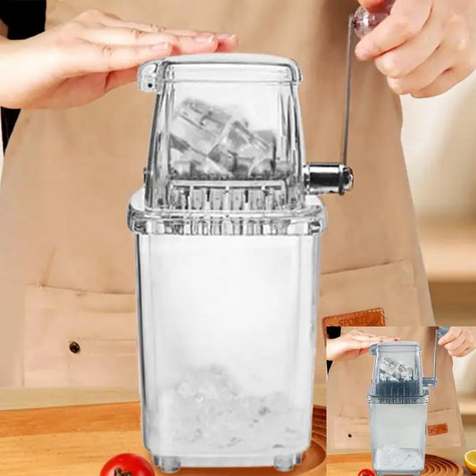 Portable Ice Shaver With Crank Hand Shake Ice Breaker Mini Crushed Ice Machine Snow Cone Maker