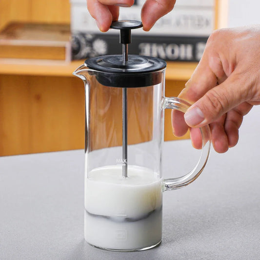 Manual Milk Frother
Glass Milk Foamer
French Press Coffee Maker
Frother Jug Mixer
Creamer Kitchen Tools