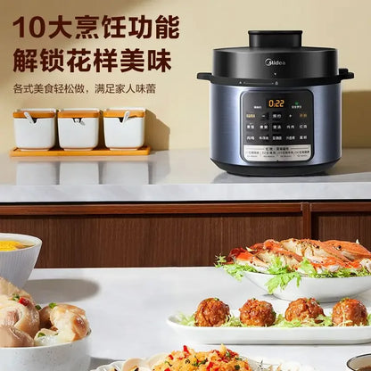 Midea Electric Pressure Cooker 4 Liters Large Screen Houseold Multi-Function Smart Reservation Rice Cooker
