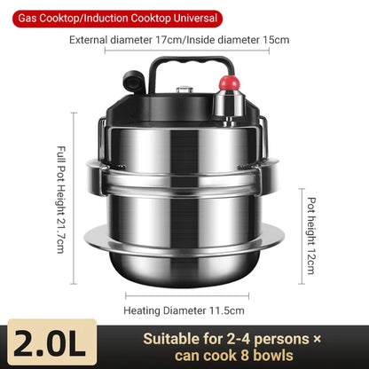 Mini Pressure Pot Stainless Steel
Outdoor Camping Home Gas Induction Cooker
Cooking Rice Pressure Pot