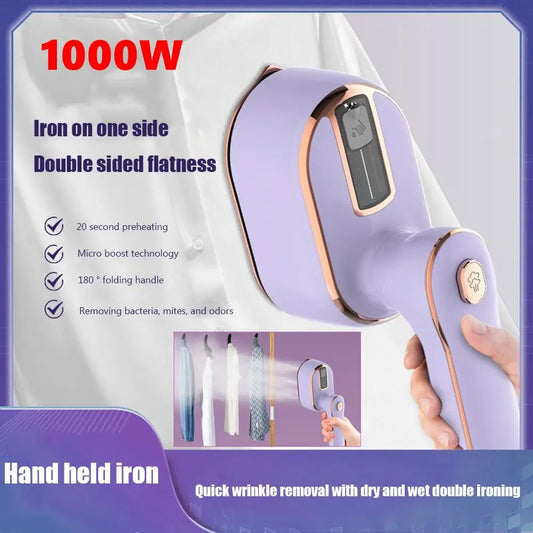 Mini Steam Iron Handheld Portable Garment Steamer Dry Wet Double Clothes Fabric Ironing Machine
