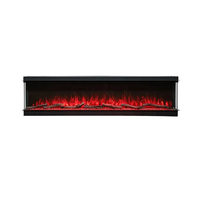 Modern Electric Fireplace Linear 72 Inch Wall LED Flame Heater Insert