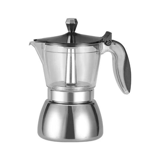 Moka Induction Stovetop Espresso Maker
Transparent-top & Stainless Steel Moka Pot for Induction & Electric Stoves.