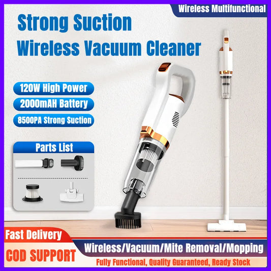 USB Wireless Handheld Vacuum Cleaner - Strong Suction - Cordless Sweeper - Remove Mites Dust Cleaner