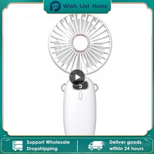Neck Fan Portable Intelligent Noise Reduction Light Sound Key Switch Soft Wind Household Tools Handheld Fan Folding Electric Fan.