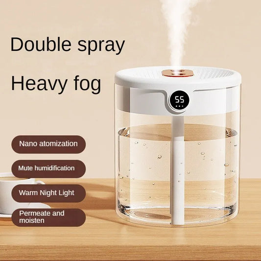 2L Double Spray Humidifier Atomizer with Night Light