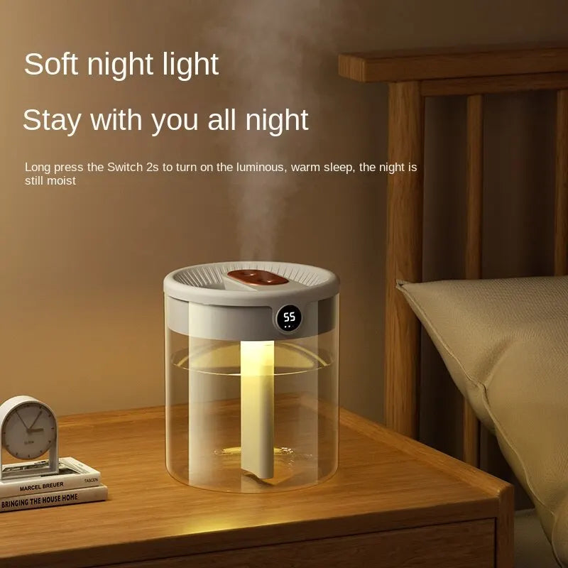 2L Double Spray Humidifier Atomizer with Night Light