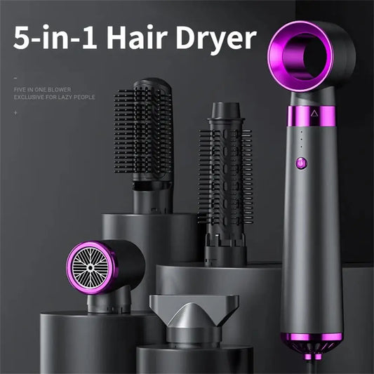 Electric Hair Dryer Hot Air Brush Multifunctional Hair Straightener Negative Ion Curler Blow Dryer Styling Tool Set