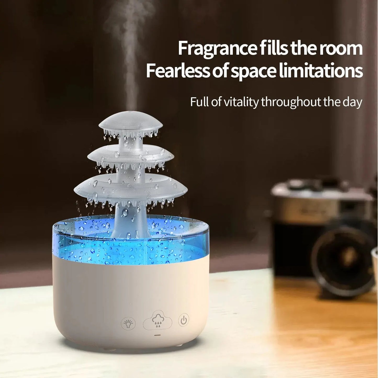 Cloud Rain Air Humidifier White Noise Essential Oil Aromatherapy Diffuser
USB Mute Mist Air Humidifier With Colorful Light