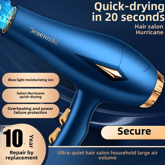 New Model Hair Salon High Temperature Strong Wind Blower Blue Light Quick Drying Hair Care High Power Home Use Dryer. 

Hair Dryer