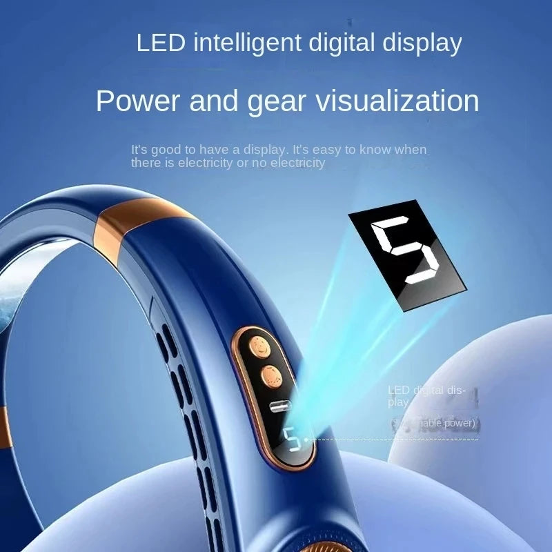 USB rechargeable portable neck fan
LED digital screen
Mini electric fan with LED lights
5-speed air cooling