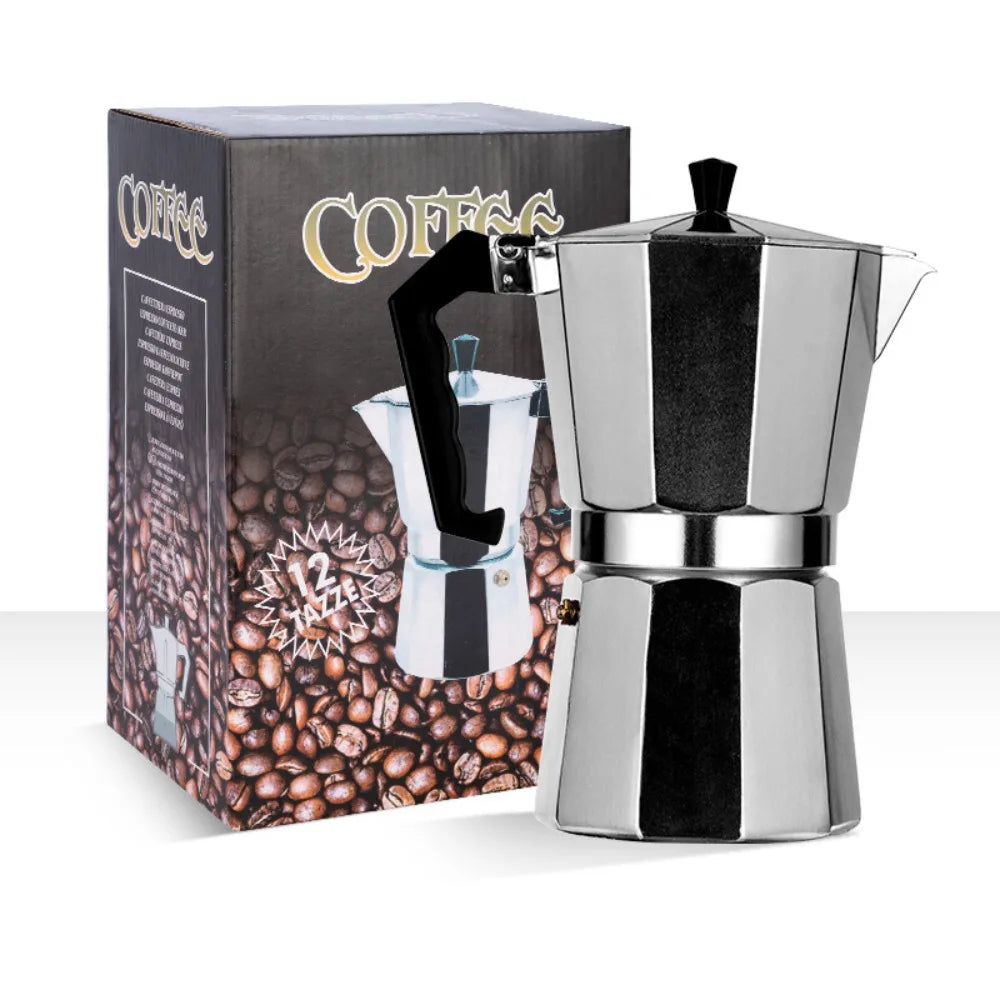 Octagonal Coffee Maker Moka Pot
Stainless Steel Filter Aluminum Espresso Kettle
50ml 100ml 150ml 300ml 450ml