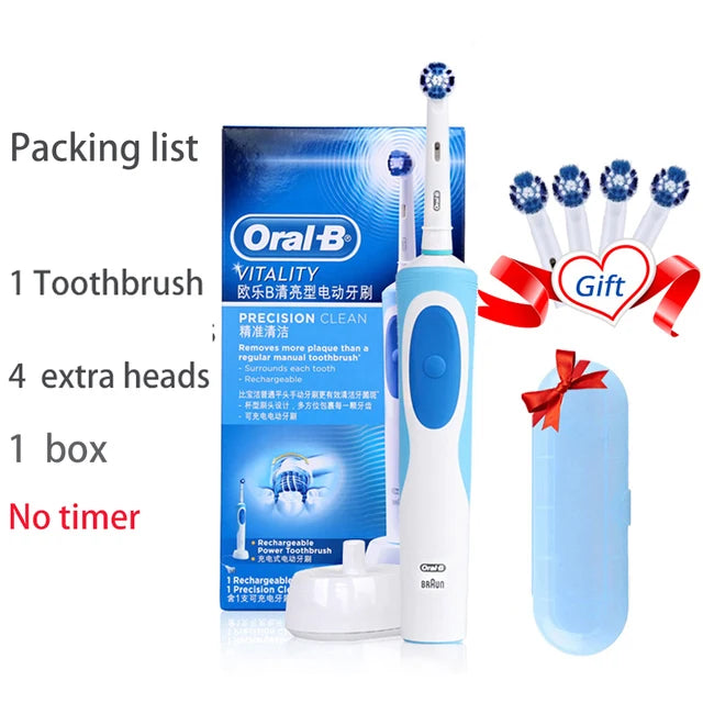 Oral B Electric Toothbrush Adult Rotation Clean Teeth Charging Tooth Brush 3D Whiten Teeth Oral Care Brush With Gift Brush Heads. 

Electric Toothbrush Adult Rotation Clean Teeth Brush 3D Whiten Teeth Oral Care.