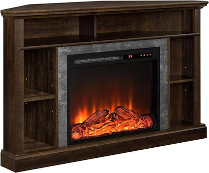 Overland Electric Corner Fireplace for TVs up to 50" Wide, Espresso.
