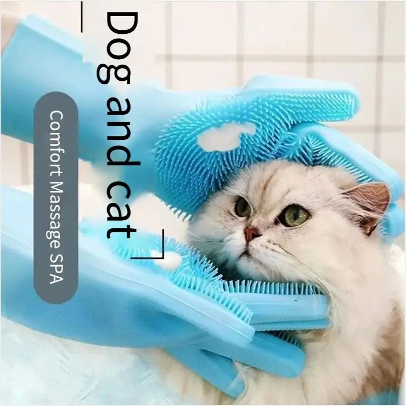 Pet Grooming Bathing Gloves
Dog Cat Bathing Shampoo Scrubber
Magic Massaging Cleaning Glove
Hair Removal Glove
Sponge Silicone Cleaner